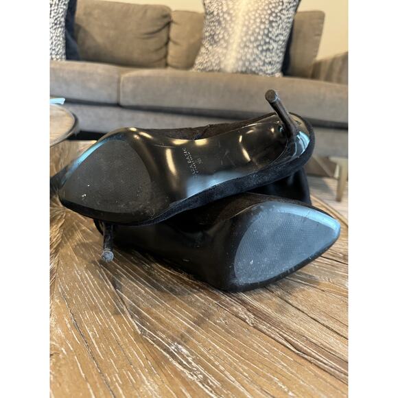 ZARA Black Sock Stretch Stiletto Heeled Ankle Boots Fabric Upper Size 38 - Picture 8 of 8